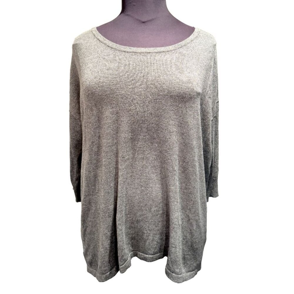 CYRUS Gray Women's Size 2X Plus Knit Top Sweater-Dolman Sleeves-Soft tunic